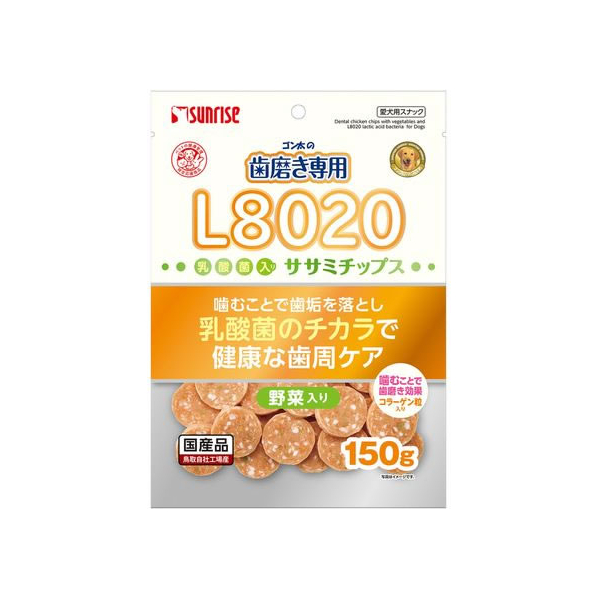 マルカン ゴン太の歯磨き専用 L8020 ササミチップス 野菜 150g FCS2355-SHG-056