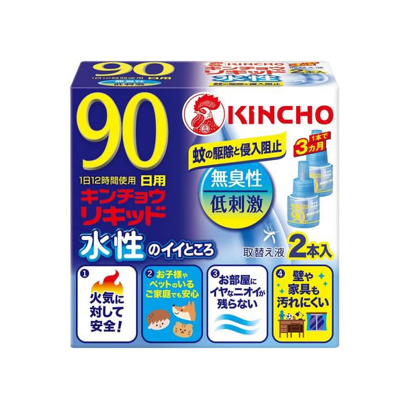 大日本除虫菊 金鳥/水性キンチョウリキッド 90日 無臭取替液 2本 FCU1706