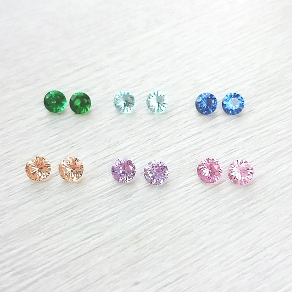 キュービックジルコニア ルース　5mm6色12粒セット