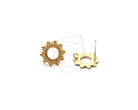 ERG-1282-MG【2個入り】フラワーピアス,Flower Earring Post/12mm x 12mm