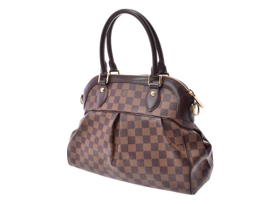 ルイヴィトン ダミエ トレヴィPM ブラウン N51997 レディース 本革 2WAYハンドバッグ Aランク LOUIS VUITTON ストラップ付 中古 