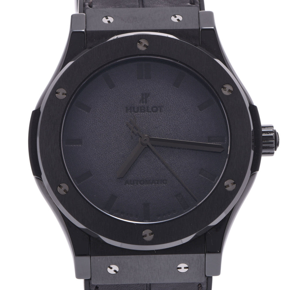 HUBLOT ウブロ クラシック フュージョン ベルルッティ 500本限定 511.CM.0500.VR.BER16 メンズ セラミック/ラバー 腕時計 自動巻き 黒文字盤 Aランク 中古 