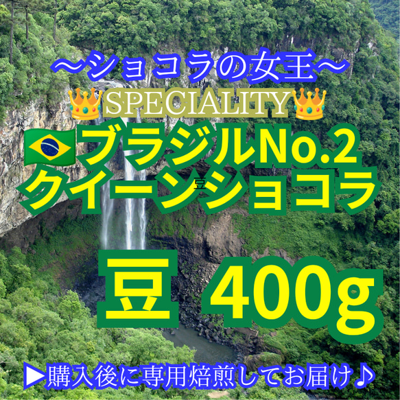 【 豆 】 ブラジル No2 クイーンショコラ 400g 83点 スペシャルティ コーヒー 珈琲 自家焙煎 モヒロコーヒ