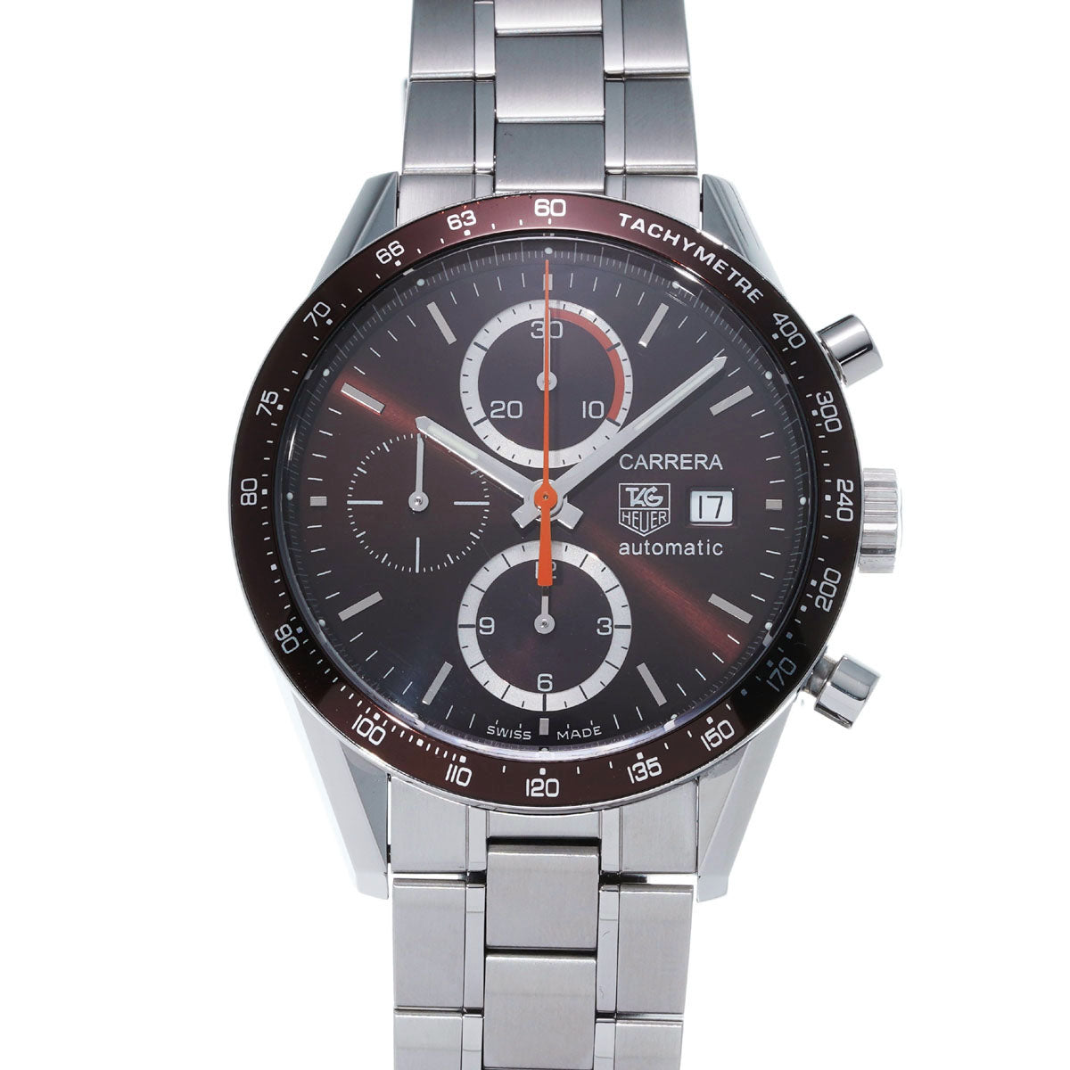 TAG HEUER タグホイヤー カレラ クロノグラフ タキメーター CV2013.BA0794 メンズ SS 腕時計 自動巻き ブラウン文字盤 Aランク 中古 