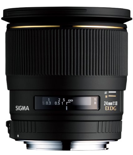 SIGMA 単焦点広角レンズ 24mm F1.8 EX DG ASPHERICAL MACRO ニコン用 フルサイズ対応【中古品】