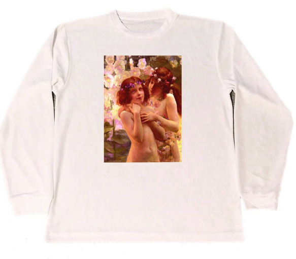 ガストン・ビュシエール　ドライ　Tシャツ　名画　絵画　アート　グッズ　Gaston Bussiere　2人の子供と花冠