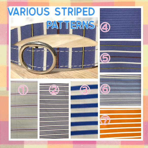 41600  Values striped patterns ＊迷子札付＊フルオーダーの軽い首輪