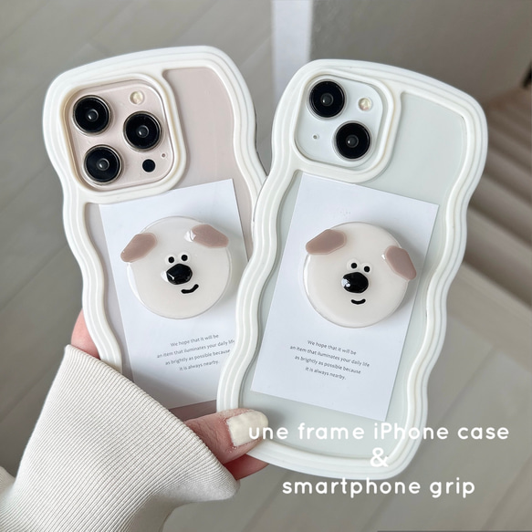 スマホグリップ〖いぬ〗〜une frame iPhone case〜