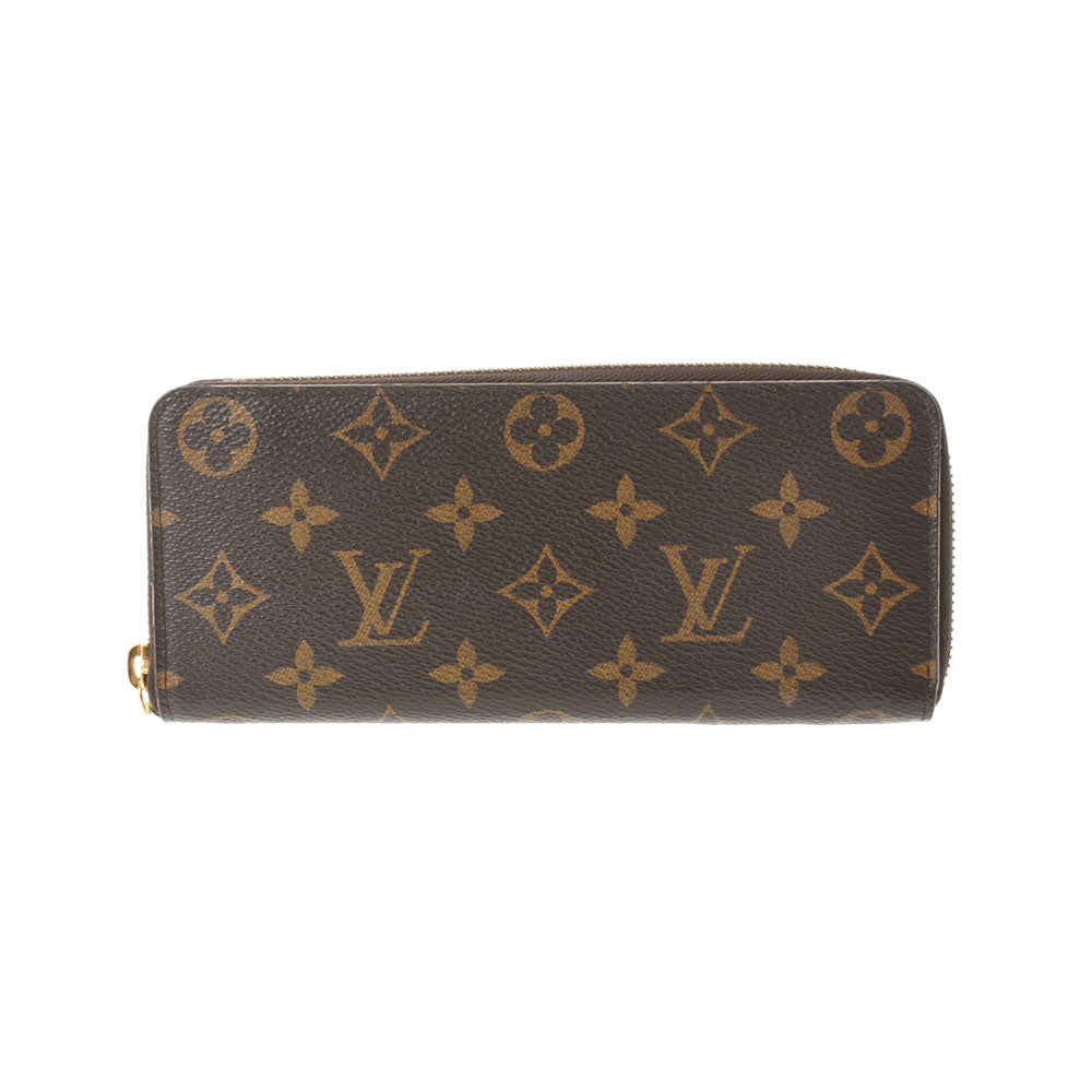 LOUIS VUITTON ルイヴィトン モノグラム ポルトフォイユ クレマンス フラワー ブラウン M64201 レディース モノグラムキャンバス 長財布 Bランク 中古 