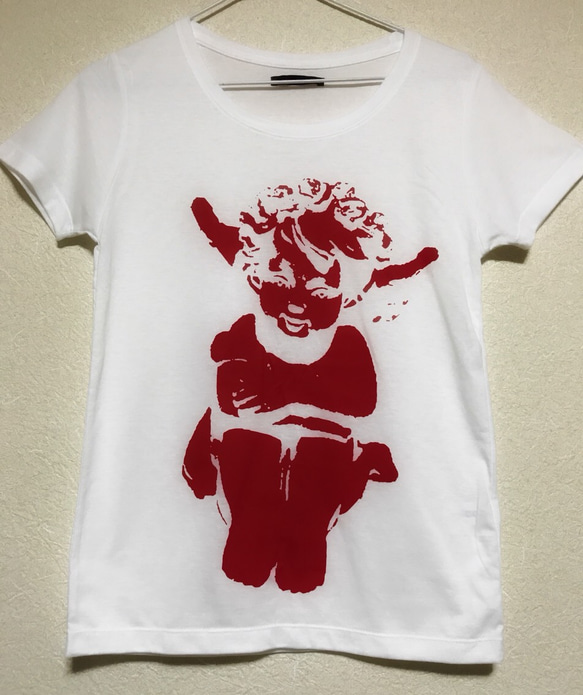 Angels sitting...② white T / size S