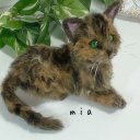 受注商品　mia サビ猫　フワフワ　羊毛フェルト　ハンドメイド　置き物　ぬいぐるみ