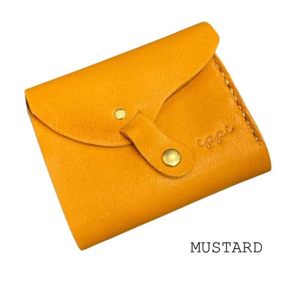 「ippi」『Clawfoot』レザーウォレット/MUSTARD、コインケース、ミニ財布、イエロー、コンパクト財布