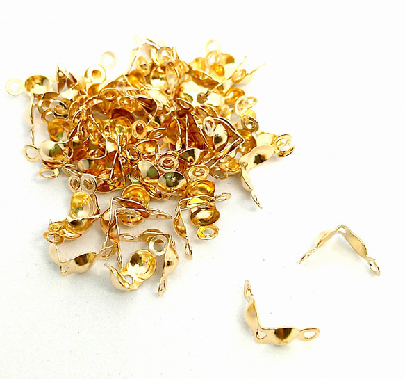 100個 ボールチップ 4×7mm KC金 留め金 アクセサリーパーツ KC金 KCゴールド 【P009】