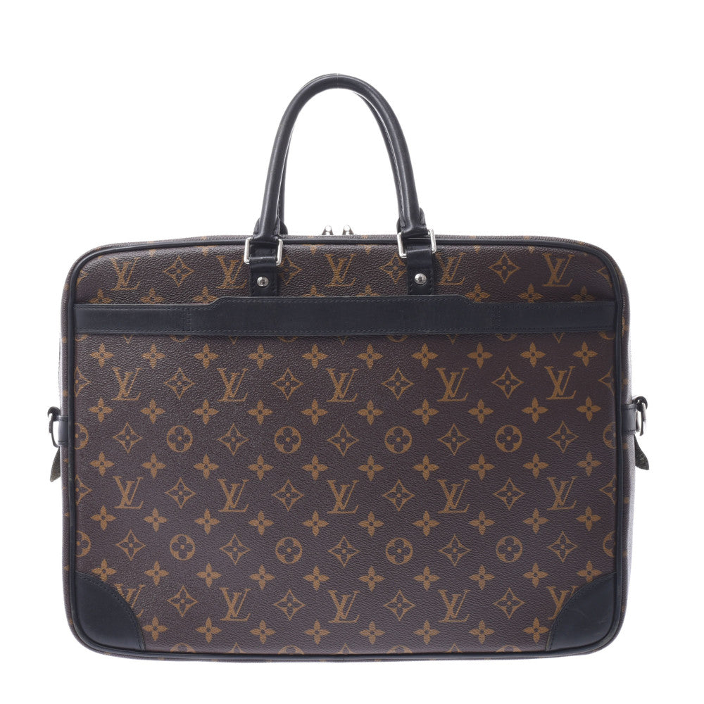 LOUIS VUITTON ルイヴィトン モノグラム マカサー ポルトドキュマン ヴォワヤージュGM ブラウン/黒 M40224 メンズ モノグラムキャンバス ビジネスバッグ Bランク 中古 