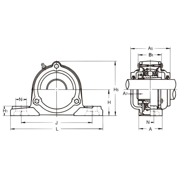 旭精工 ピロー形ユニット UKP+H形 アダプタ付き、テーパ穴形 CUKP2 CN