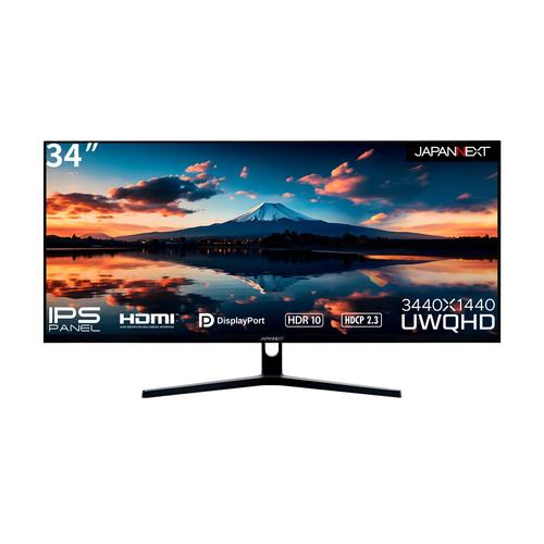 JAPANNEXT デスクワーク液晶モニター JN-IPS3401UWQHDR | 34型 | 3440x1440 | 60Hz | 280cd/m2 | 1000:1 | 非光沢 | HDR | IPS(ADS)