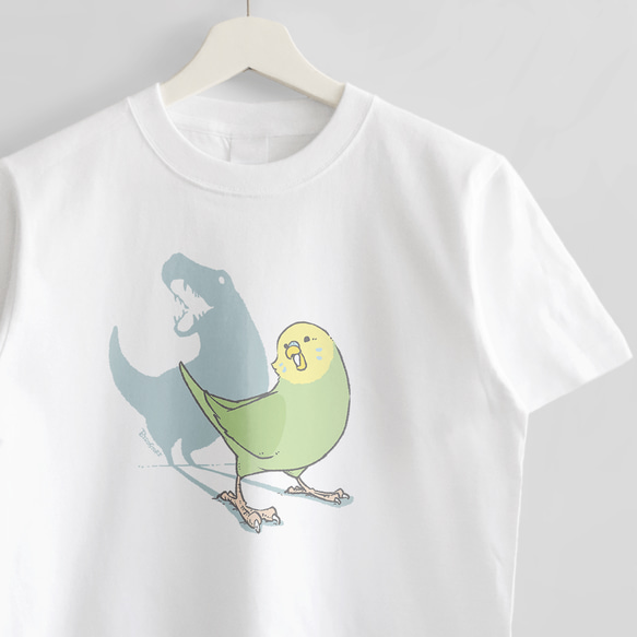 Tシャツ（鳥と恐竜 / セキセイインコ）