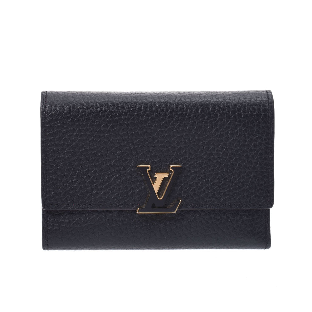 LOUIS VUITTON ルイヴィトン ポルトフォイユ カプシーヌ コンパクト ノワール/ホットピンク M62157 レディース レザー 三つ折り財布 ABランク 中古 