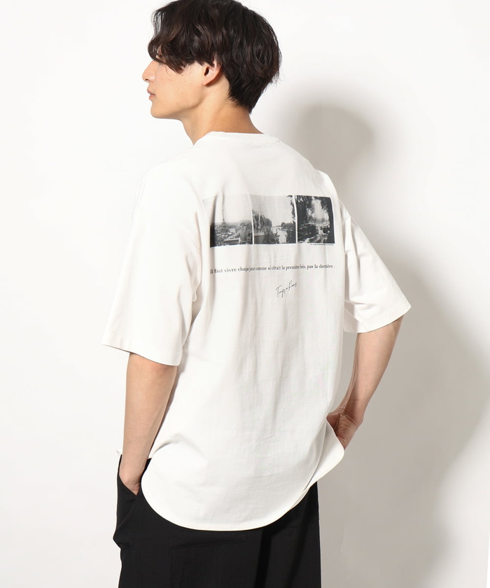 アー・ヴェ・ヴェメンズ/【ユニセックス】PARISフォト バックプリントロングシルエットTシャツ