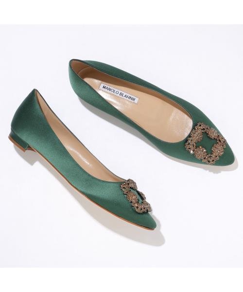 MANOLO BLAHNIK パンプス HANGISIFLAT SMT SATIN 010