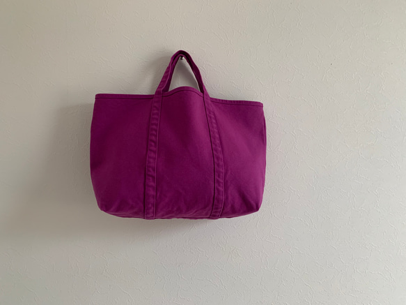 【A4対応】帆布　BASIC TOTE ( M )　紅紫Violet