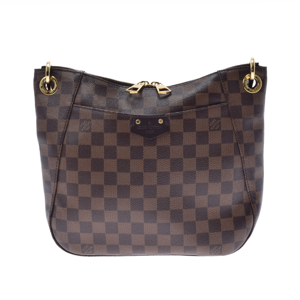 LOUIS VUITTON ルイヴィトン ダミエ サウスバンク ブラウン/赤 N42230 レディース ダミエキャンバス ショルダーバッグ ABランク 中古 