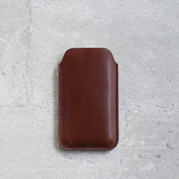 Dark brown iPhone genuine leather sleeve