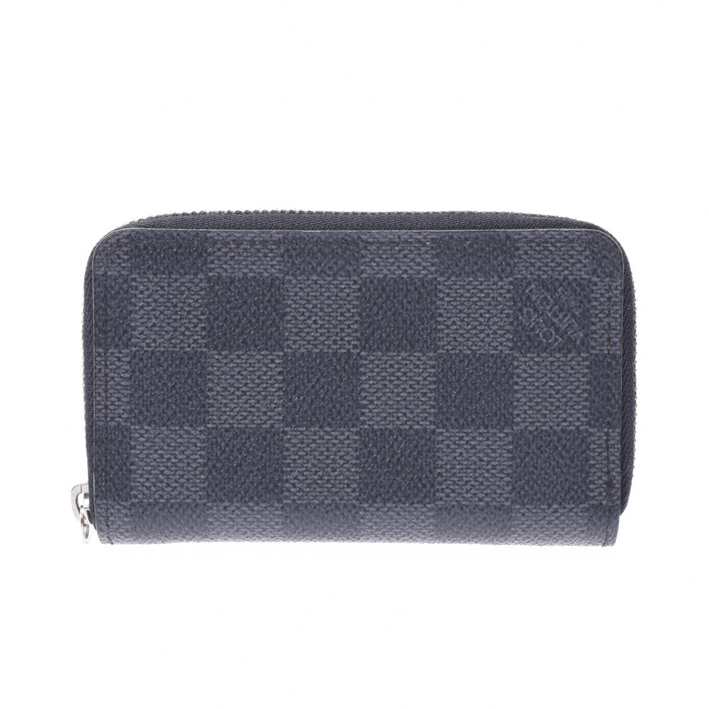 LOUIS VUITTON ルイヴィトン ダミエ グラフィット ジッピーコインパース 黒/グレー N63076 メンズ コインケース ABランク 中古 