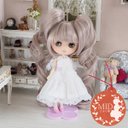 ミディブライス ウィッグ スパイラルツーテール ローズシルバー 7.5インチ/ドール Blythe