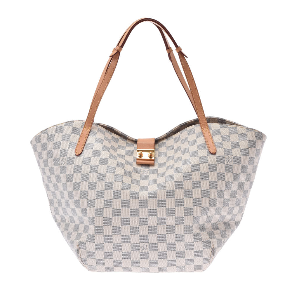 LOUIS VUITTON ルイヴィトン アズール サリナ GM 白 N41209 レディース ダミエアズールキャンバス トートバッグ ABランク 中古 