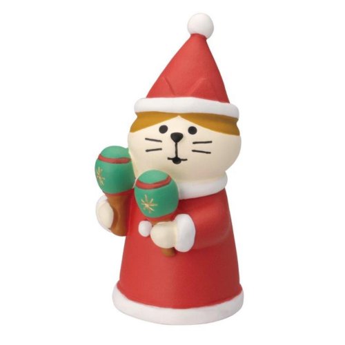 マスコット サンタにゃんこ マラカス デコレ かわいい クリスマス グッズ