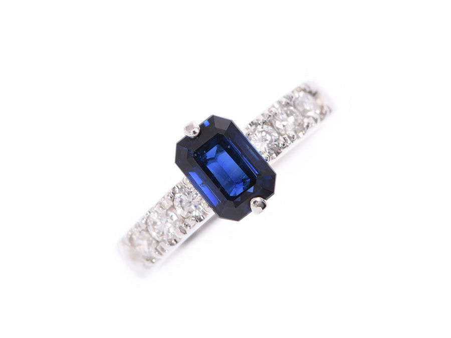 リング レディース PT900 サファイア1.19ct ダイヤ0.34ct 5.5g #7.5 指輪 Aランク 美品 中古 