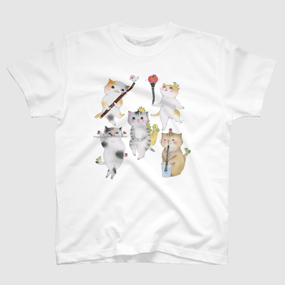 木管猫のＴシャツ(白)