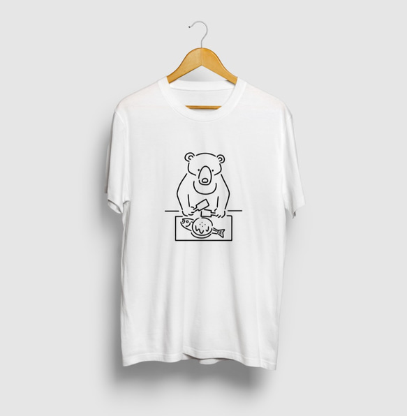 お好み焼き クマ イラストTシャツ 2