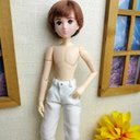 1/6人形用服白いデニムパンツピュアニーモ男の子のXLサイズ