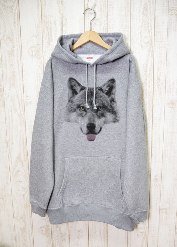 ronronWOLF BIG HOODIE　Beh（ヘザーグレー） / R022-PB-GR