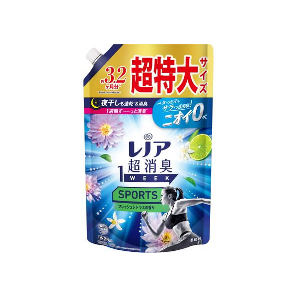 Ｐ＆Ｇ レノア超消臭1week SPORTSフレッシュシトラス 替 超特大1280mL FC415PU