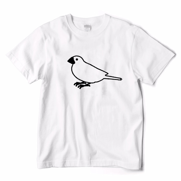 LACICO 文鳥 Tシャツ (ホワイト / ブラック / S～XL) 送料無料 ラッピング無料 バレンタイン インコ