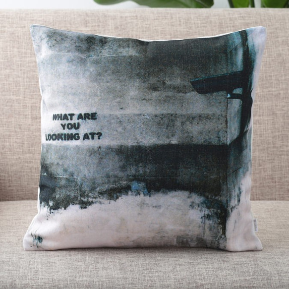 クッションカバー Banksy バンクシー What AreYouLooking jubileecushionba062