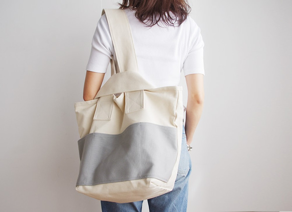 CLOUCHY SHOULDER BAG（キナリ×ライトグレー）