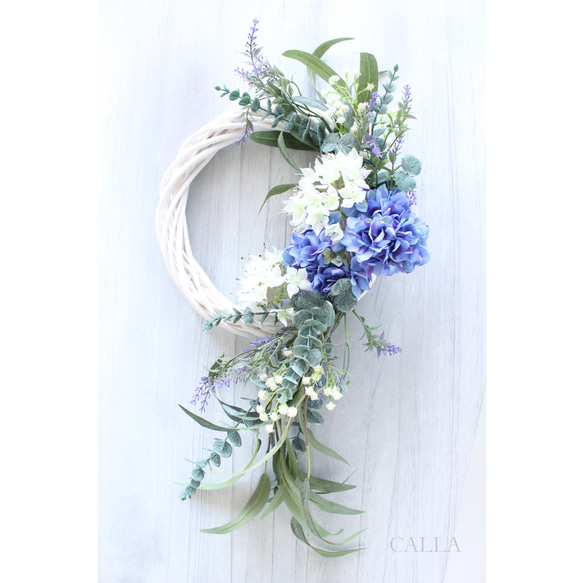 《Renewal》Natural Hydrangea Wreath〜violet blue〜Lsize