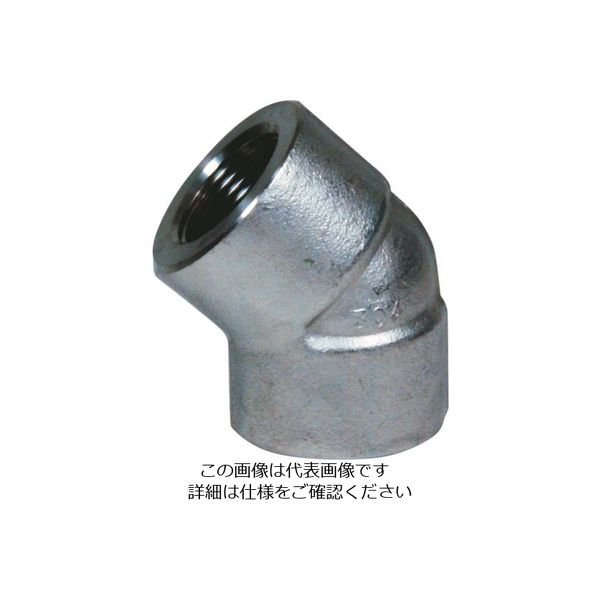 フジトク 45°エルボ 45E 40A ステンレス SUS304 ねじ込み 45E-PT-40A-SU4 1個 111-8525（直送品）