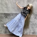 ジェニーちゃんのティアードスカート☆27㎝ドール服[ブルー]