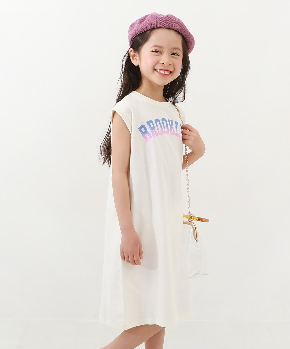 デビロック/デビラボ BOXシルエット プリントタンクワンピース 子供服 キッズ 女の子 半袖ワン･･･