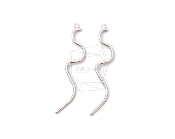 PDT-2045-MR【2個入り】ワイヤーカーブペンダント,Wire Drawing Curved Pendant