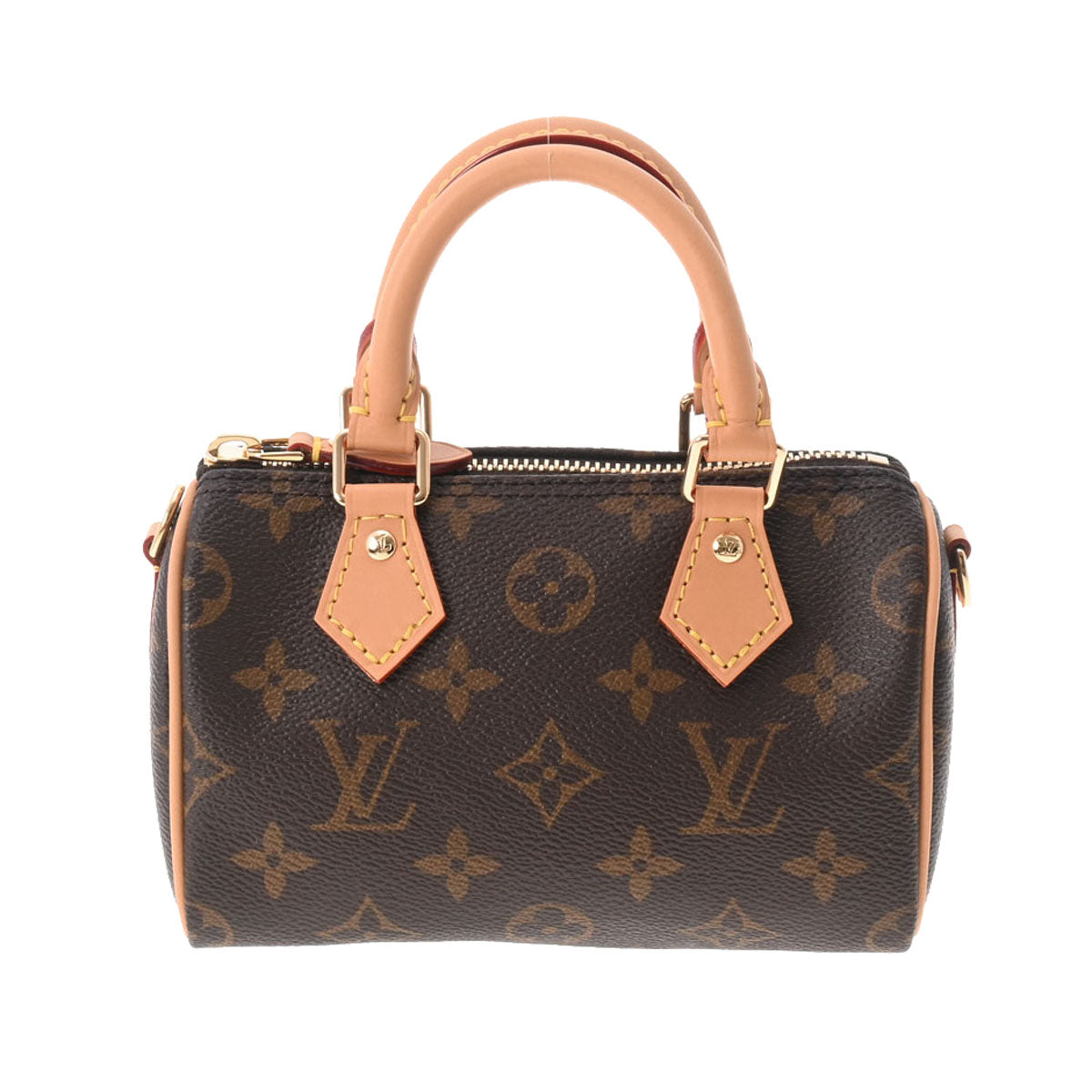 LOUIS VUITTON ルイヴィトン モノグラム ナノスピーディ ブラウン M81085 レディース モノグラムキャンバス ショルダーバッグ Aランク 中古 