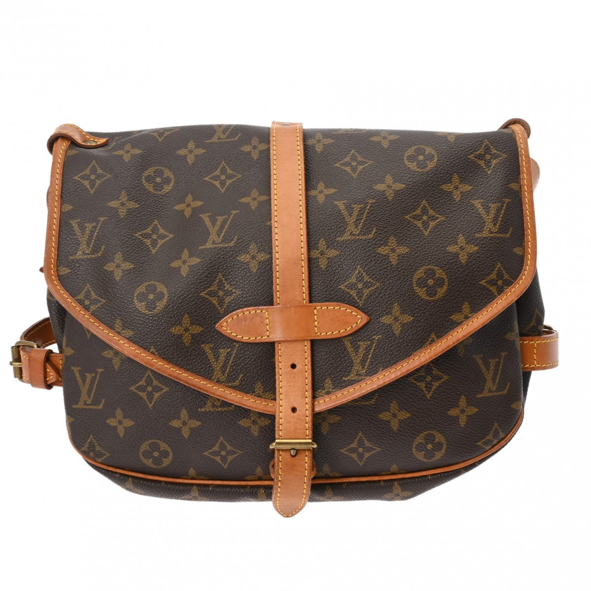 LOUIS VUITTON ルイヴィトン モノグラム ソミュール 30 ブラウン M42256 レディース モノグラムキャンバス ショルダーバッグ Bランク 中古 