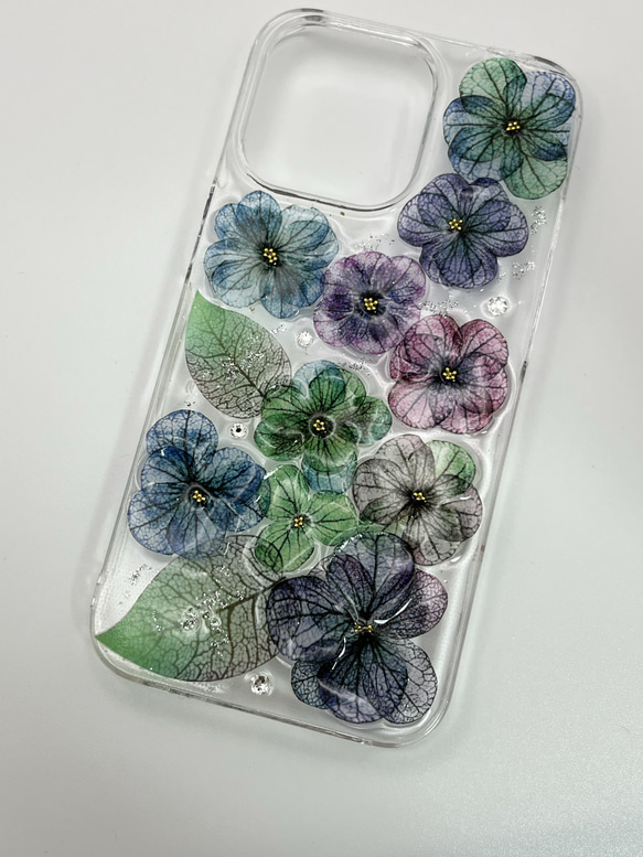 紫陽花のスマホケース　ステンドグラス風コスパ最高 iPhone ケース