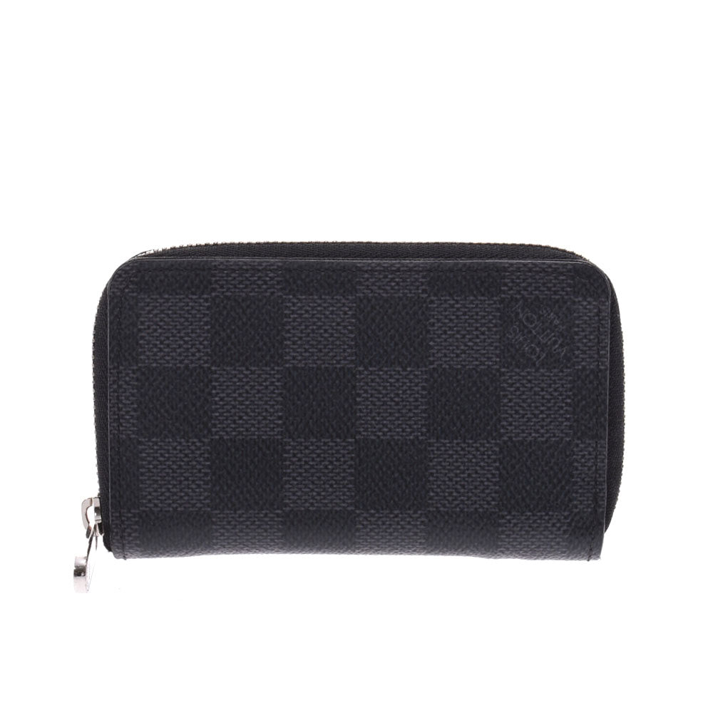 LOUIS VUITTON ルイヴィトン ダミエ グラフィット ジッピーコインパース 黒/グレー N63076 メンズ コインケース Aランク 中古 