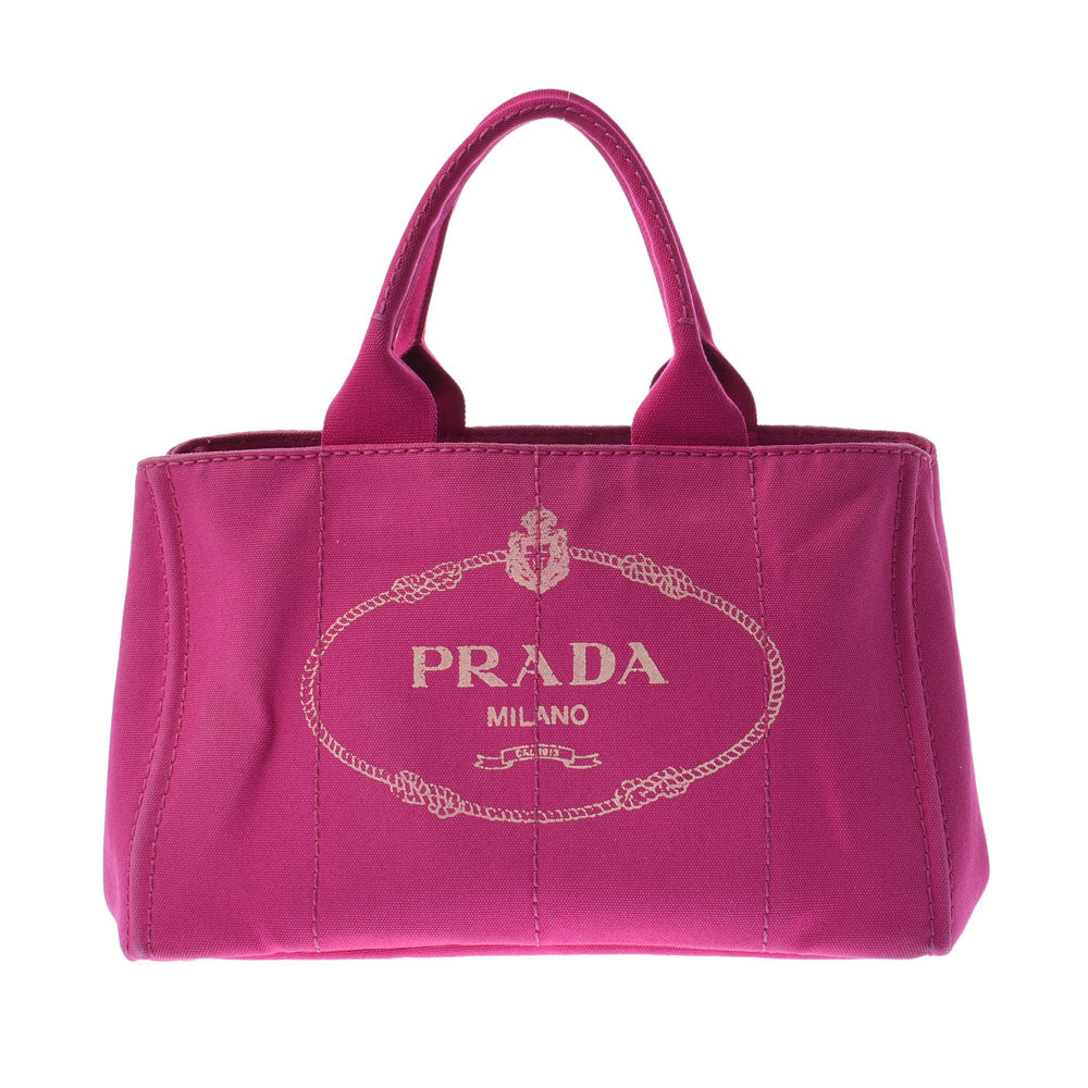 PRADA プラダ カナパ ピンク レディース キャンバス トートバッグ Bランク 中古 